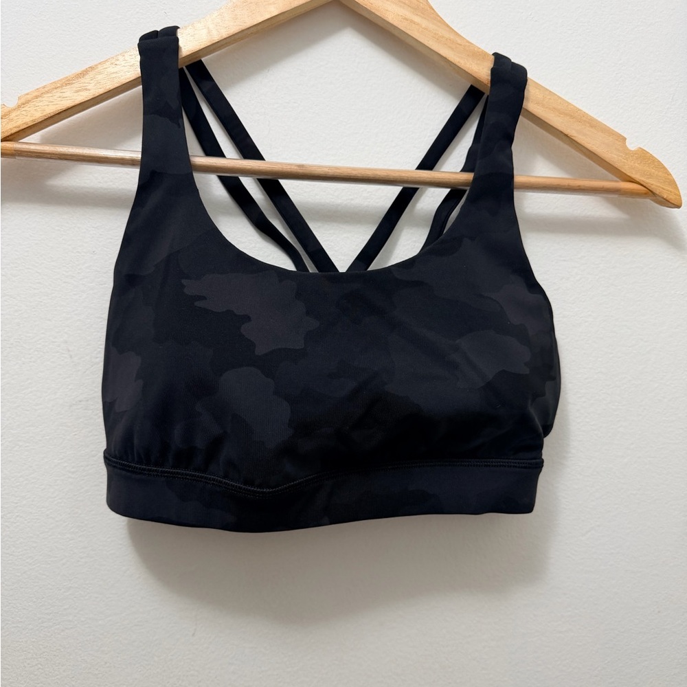 Lululemon Athletica Black Camouflage Sports Bra